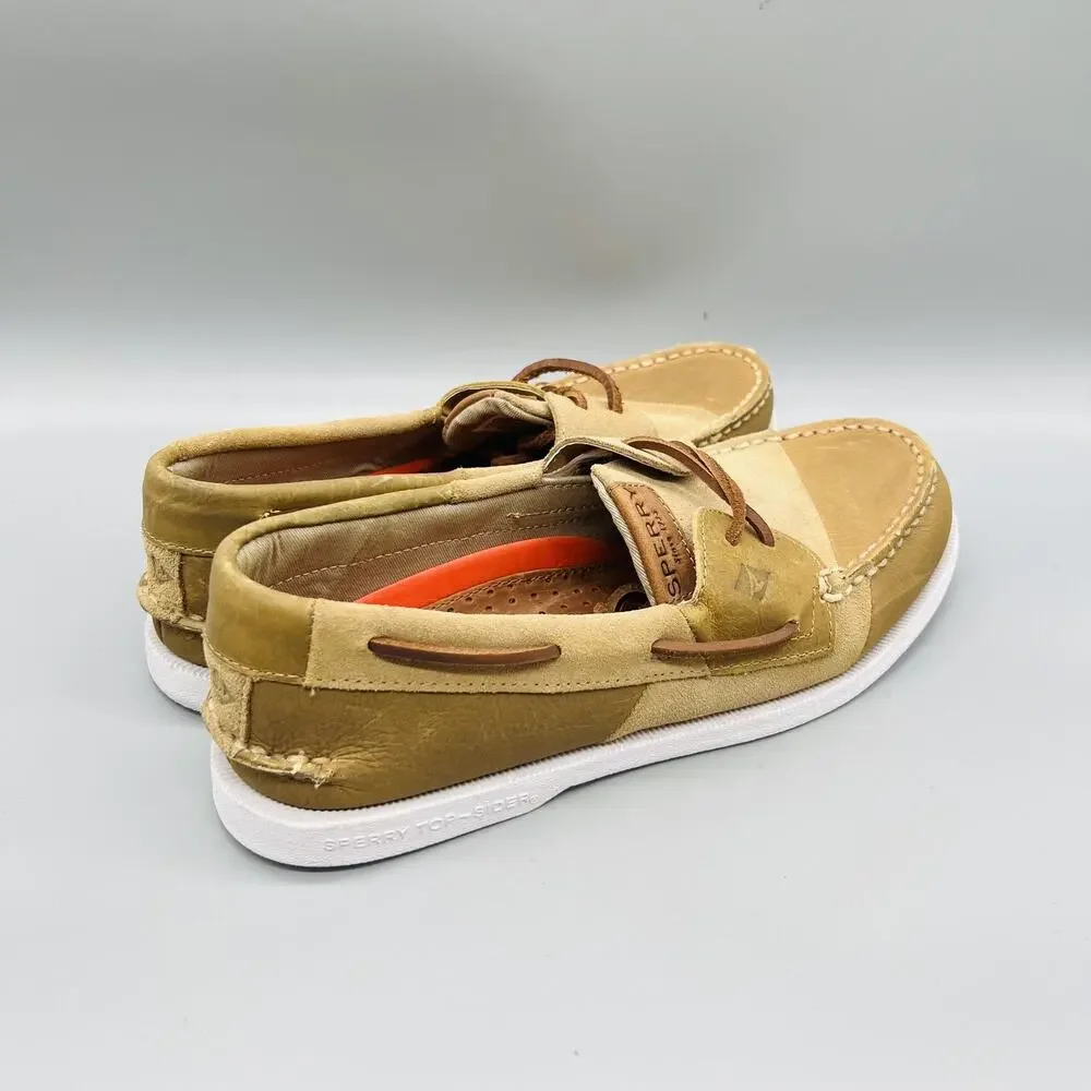Sperry Shoes Mens 9 Brown Leather Top Sider Boat Moc Toe Casual Comfort Nautical